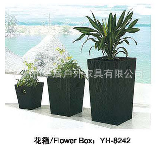 :PE编藤花箱、编藤花盆花箱、园林花箱