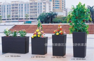 户外藤艺家具 仿藤编制工艺品 休闲花盆 花箱 阳台花篮 藤椅厂家