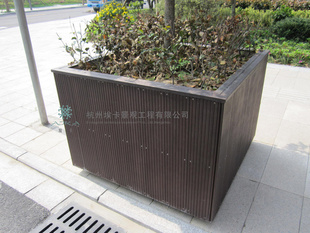 浙江宁波埃卡塑木花箱、塑木树围、防腐防虫、使用寿命长
