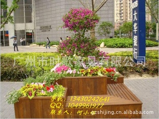 南京实木花箱 商业街花箱 步行街树槽花箱组合