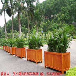 厂家批发园林木栏花盆花槽 环保道路隔离绿化带花箱