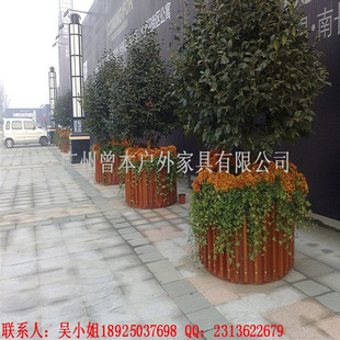 园林工程户外环保型绿化带花盆花槽 道路隔离防腐花箱花坛