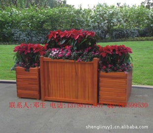 厂家实木花池,种树木花桶,道路绿化花坛,防腐木花箱
