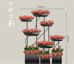 户外花盆 创意花器 大型花器 立体绿化 铁艺花箱 城市小品