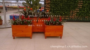厂家防腐木花箱 实木花盆 种植器花盆 楼盘绿化花槽