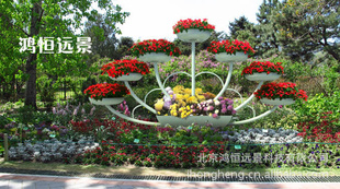 景观花器 夜景花架 城市花盆 道路装饰 大型花器批发 道路花箱