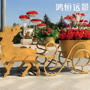 节日花器 道路花箱 立体绿化 园林景观 立体花坛 组合雕塑