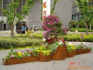 防腐木花箱 广场花箱 户外花箱 塑木花箱
