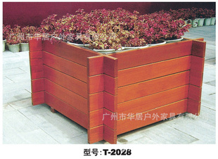户外市政花箱、户外胡桃实木花箱、防腐木园林花箱