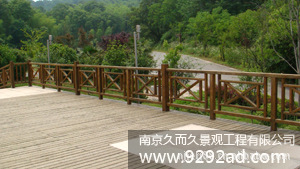 防腐木围栏|木栅栏||花架花箱|木栈道|景区指示牌