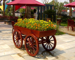厂家直销 实木花车 城市花坛 促销花箱