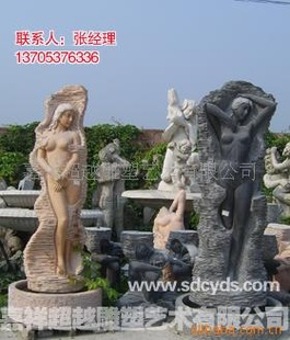 加工定制精品晚霞红欧式人物石雕 红石头西方人像雕塑