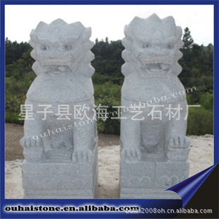 花岗岩1米5石狮子,吉祥物,园林石雕,动物雕塑