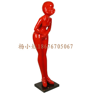 玻璃钢迎宾雕塑 抽象鞠躬雕塑 商场酒店大门迎宾雕塑 玻璃钢雕塑