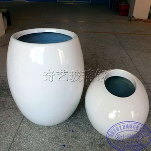 厂家定做加工制作白色鹅卵形玻璃钢欧式组合花钵|花盆 一件起批