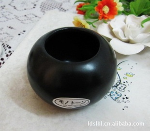黑色圆形陶瓷迷你小花盆 zakka MINI 小花盆 日式多肉植物花器