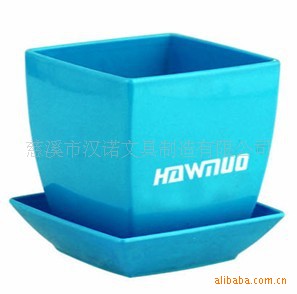批量方形塑料花盆,带托盘塑料花盆.