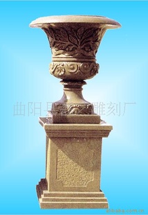 厂家长期大理石雕刻花盆,石雕花盆,园林花盆,景观花盆
