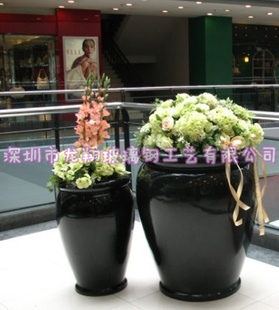 厂家酒店花盆、深圳玻璃钢花盆定做批发、园林花盆、商场花盆