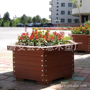 福建塑木花箱 木塑花盆 花钵 仿木花箱