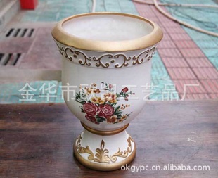 批发*金边牡丹低脚花盆 陶瓷花盆
