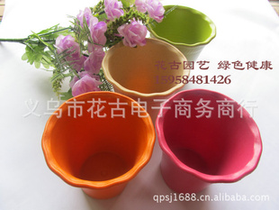 厂家直销 环保可降解 透气植物纤维花盆(波纹花盆)草头娃娃批发