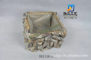 厂家直供盆栽用品 木制品 洗白 纤维花盆 木质园艺