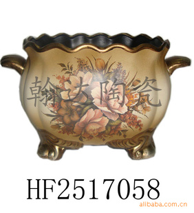 【2011给力新款】家居工艺品-欧式风格手绘花盆-代理加盟-H25