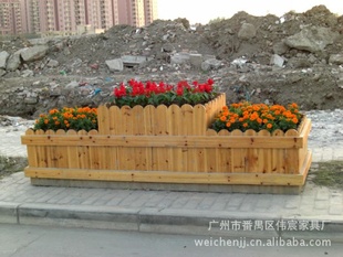 花箱 木花箱 道路隔离木花盆 园林木花槽,商业街组合花箱
