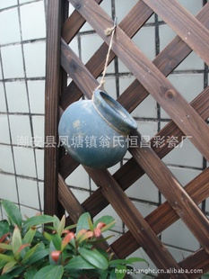 厂家直销/花园挂盆/红陶花盆/园林摆设/园艺装饰/手工彩绘/陶色盆