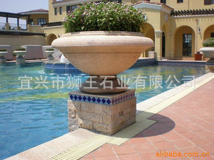 宜兴“狮王”长期提供大理石雕刻工艺花盆批发