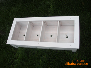 户外家具/木制工艺品/白色长方桶花盆/木花盆/