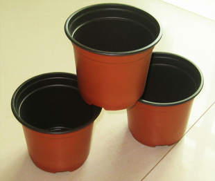 厂家直销 批发双色花盆90mm(各种规格)塑料花盆批发 花盆容器
