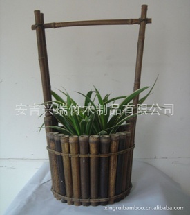 安吉专业生产订做各种款式天然竹花盆