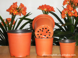 厂家直销 双色花盆170mm 批发塑料花盆 软壁花盆容器