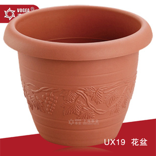 特价塑料花盆批发园艺用品圆形加厚盆身印花适用各种花卉奉全UX19