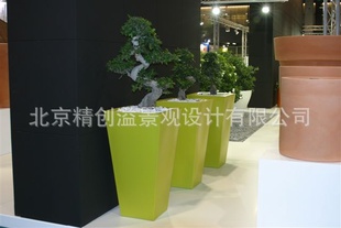 大量批发商场,酒店景观光面玻璃钢花盆,艺术花钵,植物种植花盆