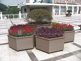 浙江宁波埃卡塑木花箱、木塑花盆、使用寿命长