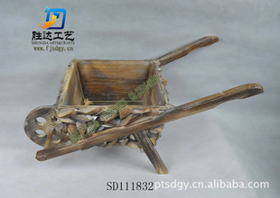 厂家直供Flower car 园艺产品 花车 木质花盆车 阳台花园
