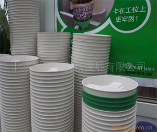 写字楼立体绿化专用花盆塑料底盘、架,三人工位、四人工位