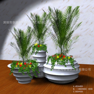 *新摆设景观花盆 新款玻璃钢花盆 大型落地花 组合花盆