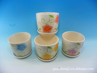 陶瓷花盆容器 园艺陶瓷(材质:白云土