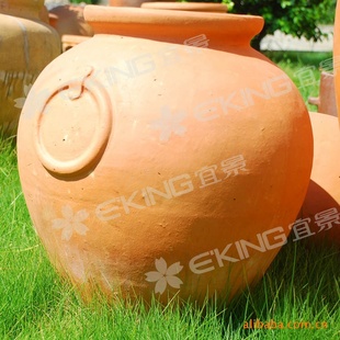 陶瓷花盆 双耳环红陶罐 园林景观陶罐 园艺花盆 陶盆 环保花盆