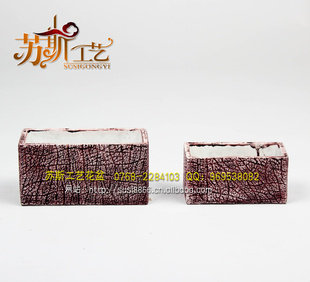 水泥花盆 长方型工艺花盆组合 无孔花盆