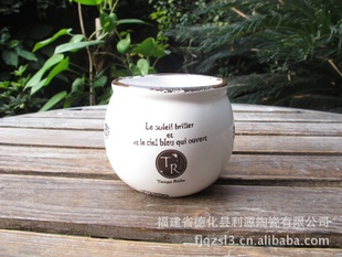 zakka杂货复古仿旧陶瓷装饰园林花盆容器 小盆栽 小花盆6355