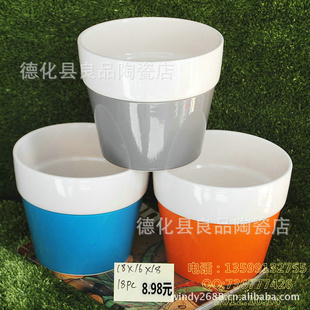 批发陶瓷工艺品 园林盆栽大花盆 混装2012新款特价多色大花盆