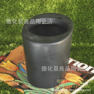 批发园艺花盆容器 zakka杂货陶瓷花盆 复古陶瓷花盆 黑色陶瓷花盆