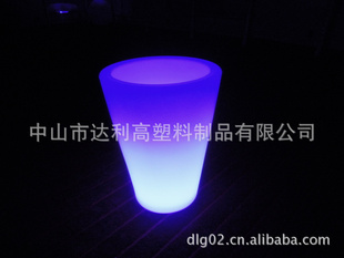 发光花盆 塑料材质 滚塑工艺生产厂家 园林夜景庭院酒吧酒店装饰