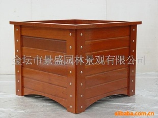 【特价产品】专业各种广场塑木花盆;木制花盆