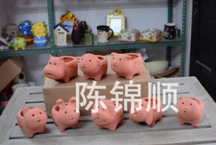 花园装饰 陶瓷花器批发、卡通动物花盆工艺品、多款混装 小号2202